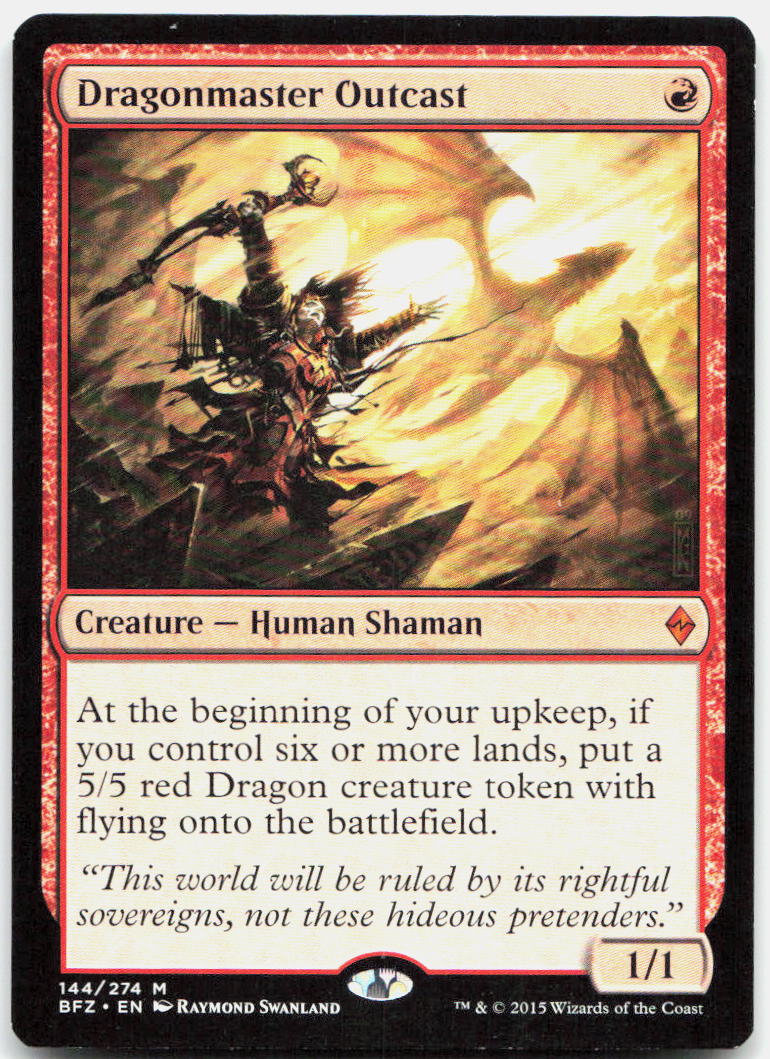 Dragonmaster Outcast NM M Battle for Zendikar 144