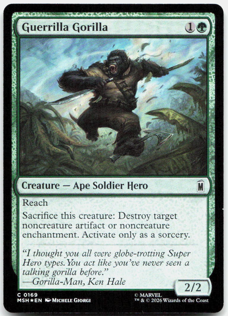 Guerrilla Gorilla NM Foil C Marvel Super Heroes 169