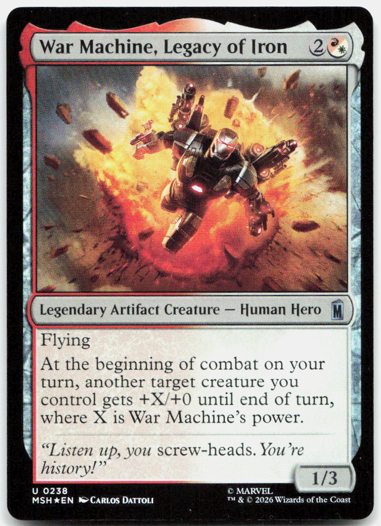 War Machine, Legacy of Iron NM Foil U Marvel Super Heroes 238