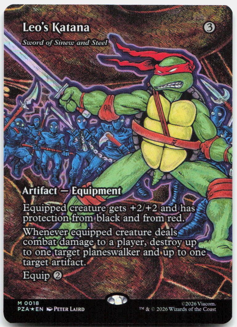 Leo's Katana - Sword of Sinew and Steel (Borderless) NM Foil M TMNT 18