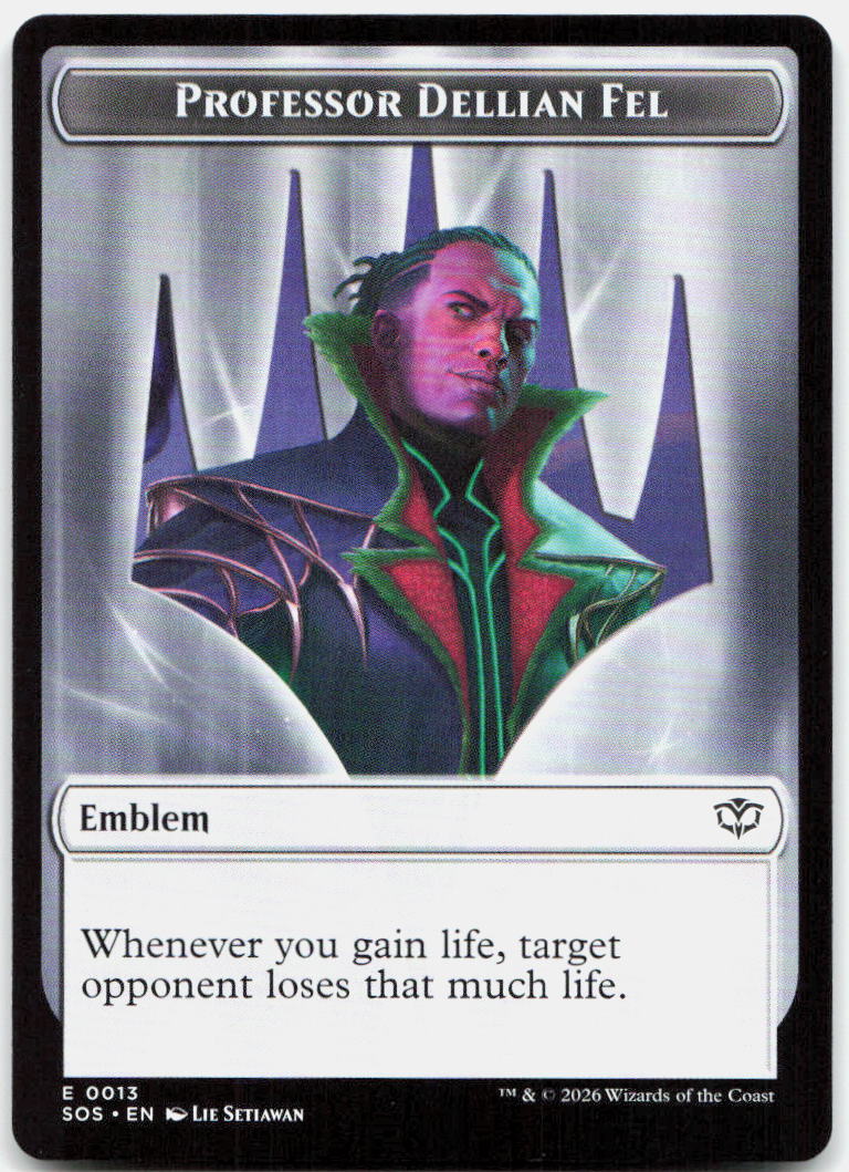 Emblem - Professor Dellian Fel // Pest (0008)  Token NM T Secrets of Strixhaven