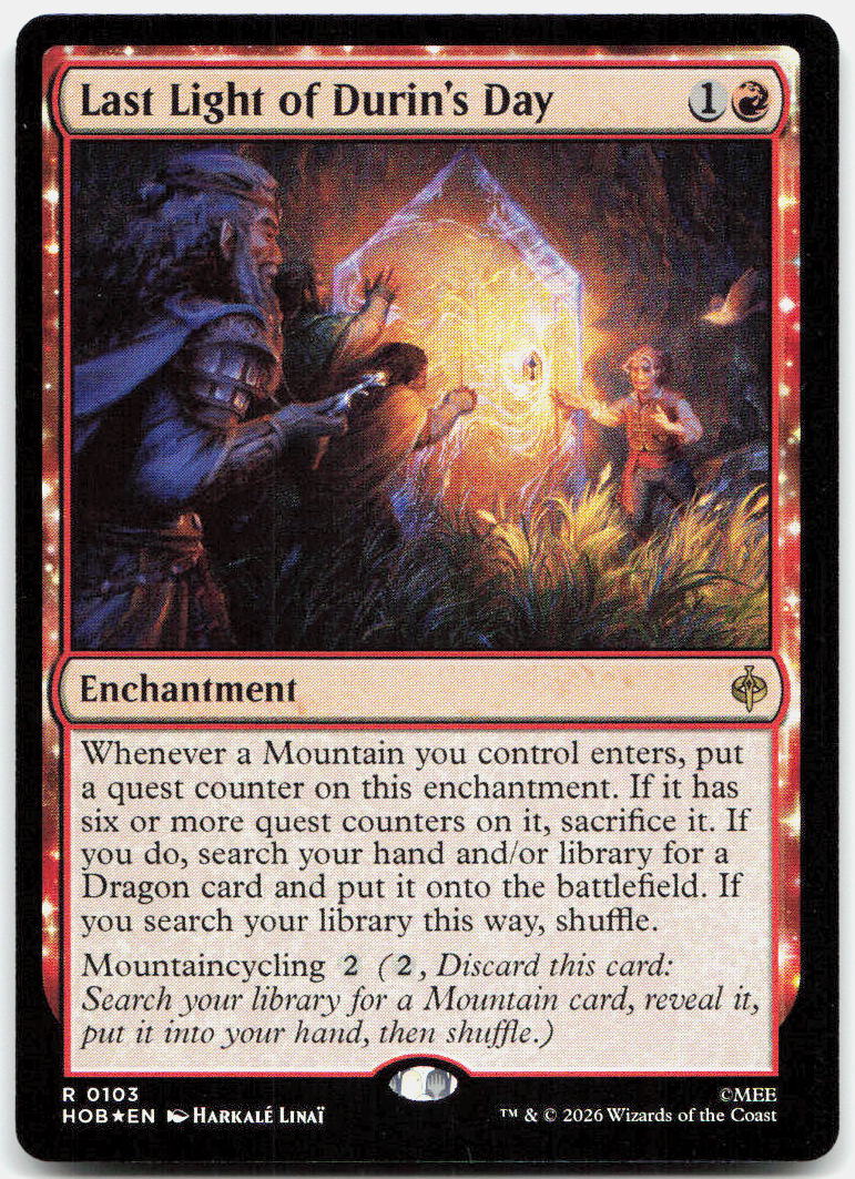 Last Light of Durin's Day NM Foil R The Hobbit 103