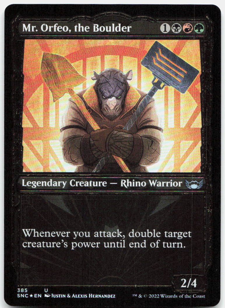 Mr. Orfeo, the Boulder (Gilded Foil) NM Foil U Streets of New Capenna 385