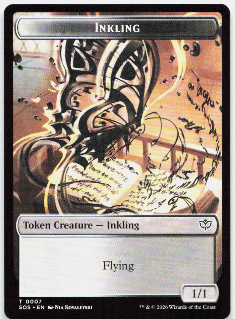 Inkling (0007) // Spirit (0011) Double-Sided Token NM T Secrets of Strixhaven