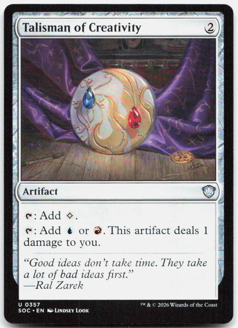 Talisman of Creativity NM U Commander: Secrets of Strixhaven 357
