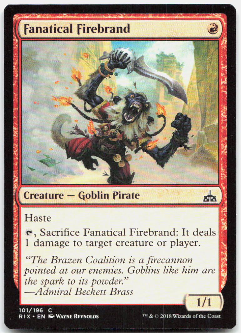 Fanatical Firebrand NM C Rivals of Ixalan 101
