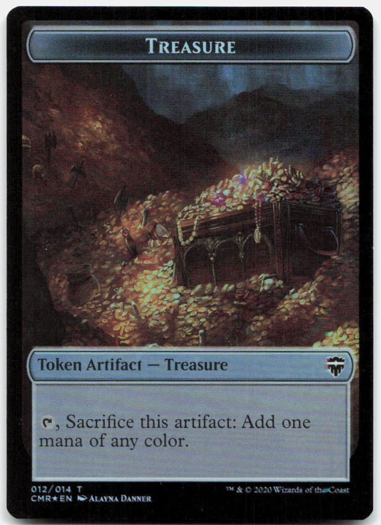 Dragon // Treasure Double-Sided Token NM Foil T Commander Legends 7 // 12