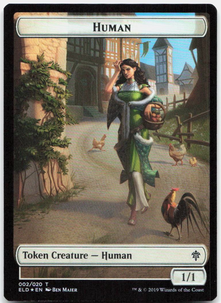 Human Token NM T Throne of Eldraine 2