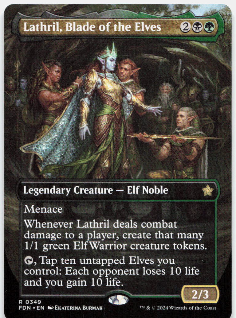 Lathril, Blade of the Elves (Borderless) NM R Foundations 349