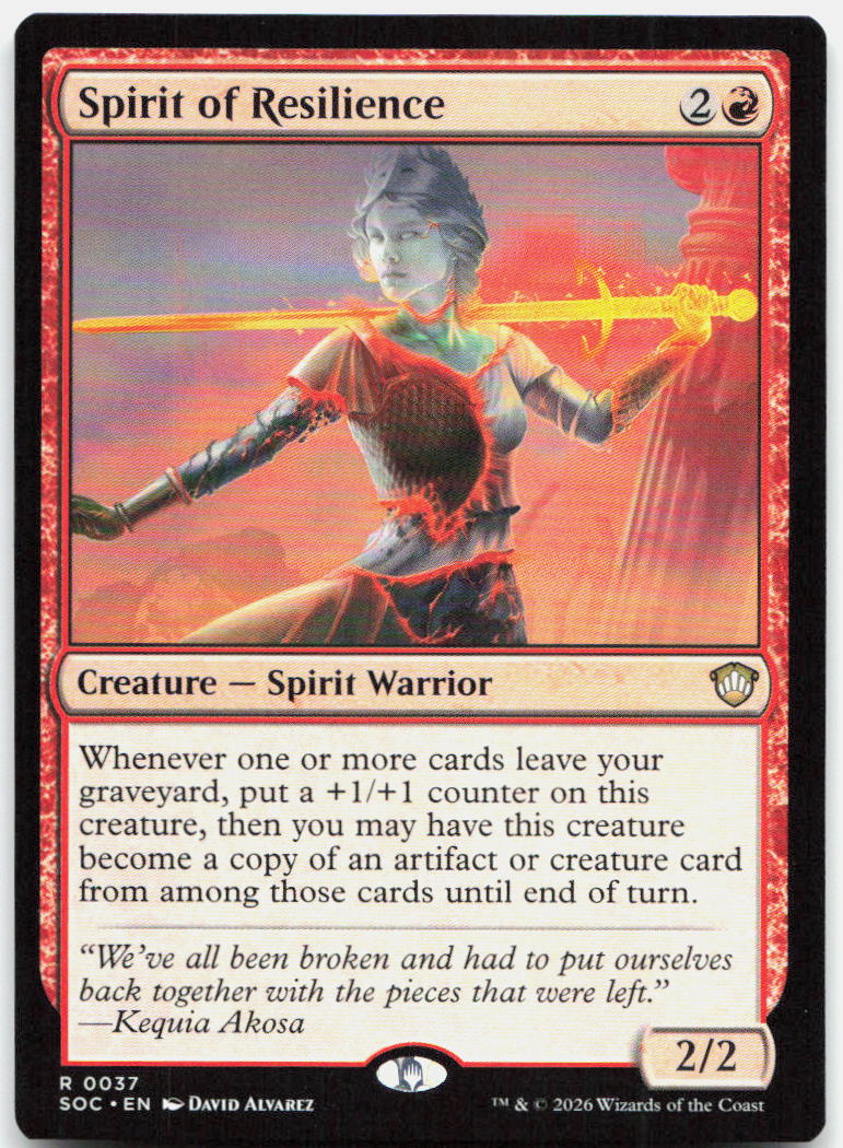Spirit of Resilience NM R Commander: Secrets of Strixhaven 37