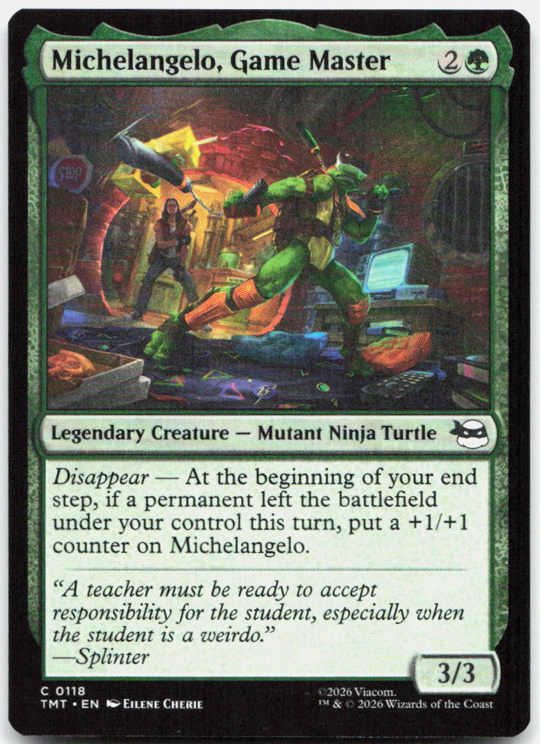 Michelangelo, Game Master NM C Teenage Mutant Ninja Turtles 118