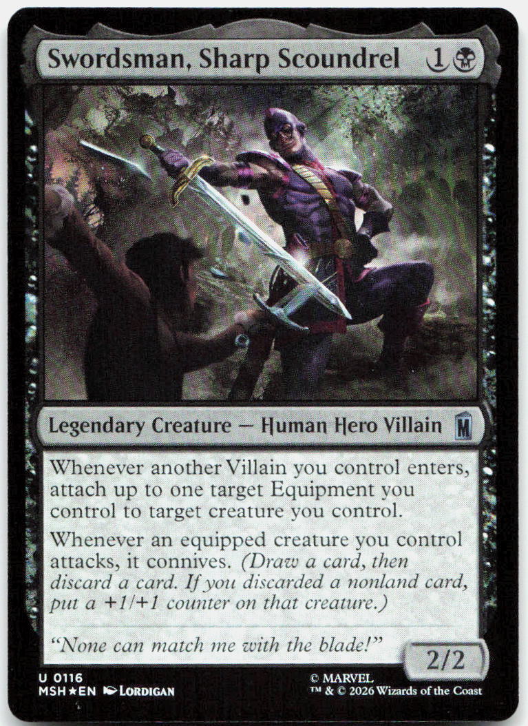 Swordsman, Sharp Scoundrel NM Foil U Marvel Super Heroes 116