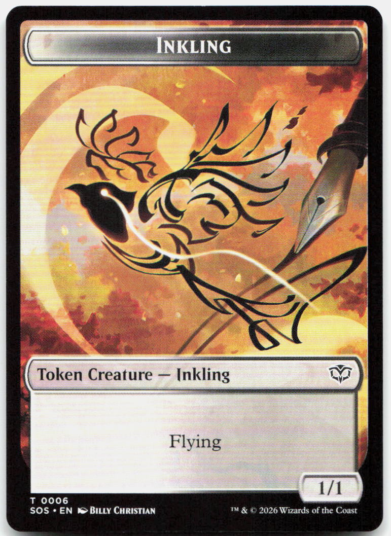 Inkling (0006) // Spirit (0010) Double-Sided Token NM T Secrets of Strixhaven
