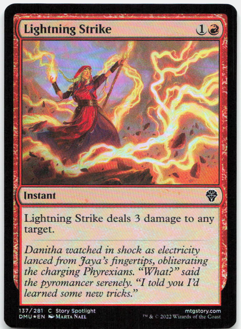 Lightning Strike NM Foil C Dominaria United 137