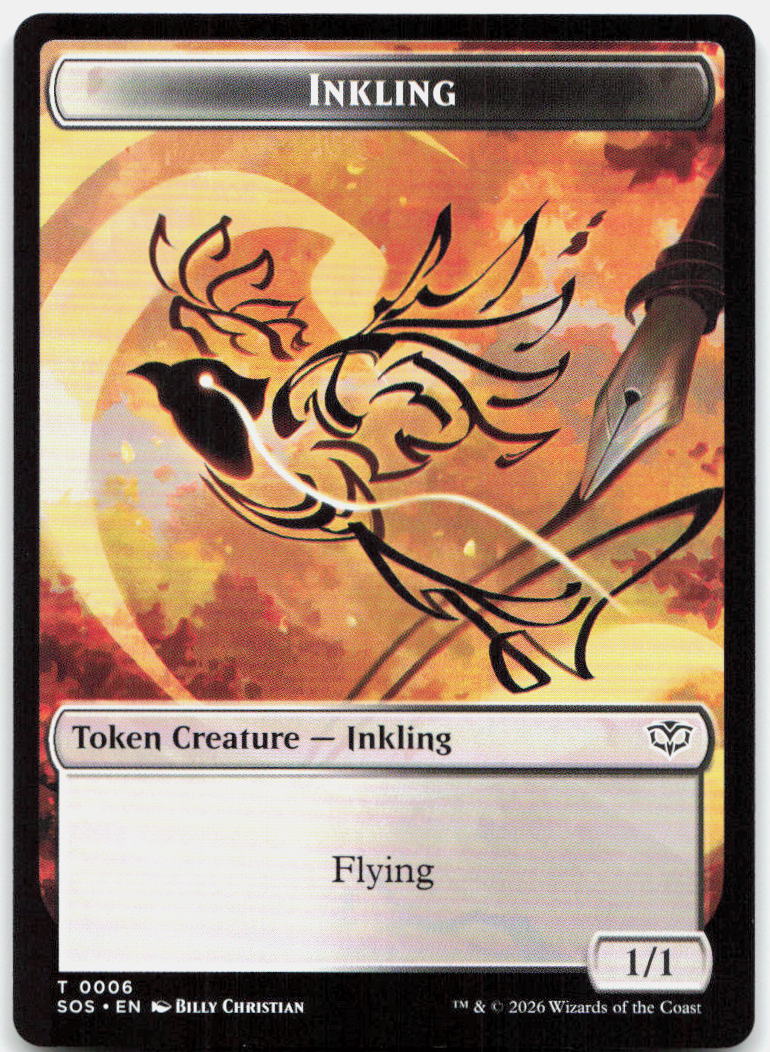 Fractal (0004) // Spirit (0010) Double-Sided Token NM T Secrets of Strixhaven