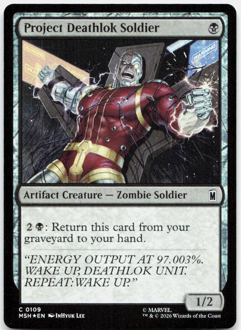 Project Deathlok Soldier NM Foil C Marvel Super Heroes 109