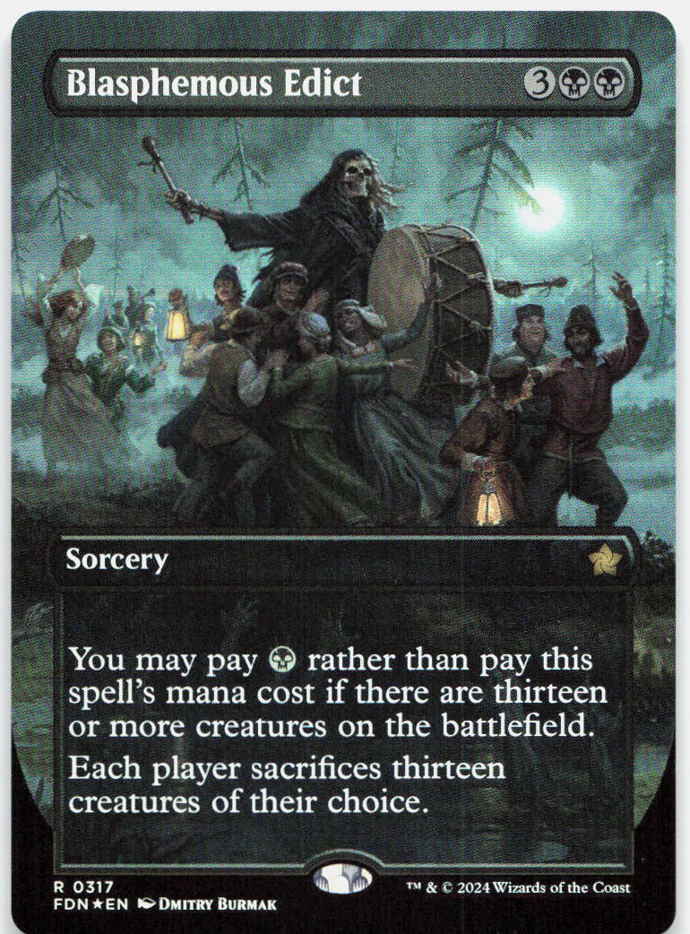 Blasphemous Edict (Borderless) NM Foil R Foundations 317