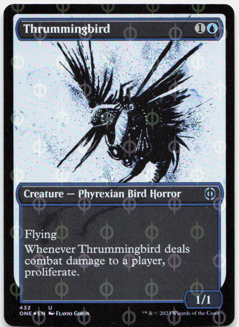 Thrummingbird (Showcase) (Step-and-Compleat Foil) NM Foil U Phyrexia: All Will B