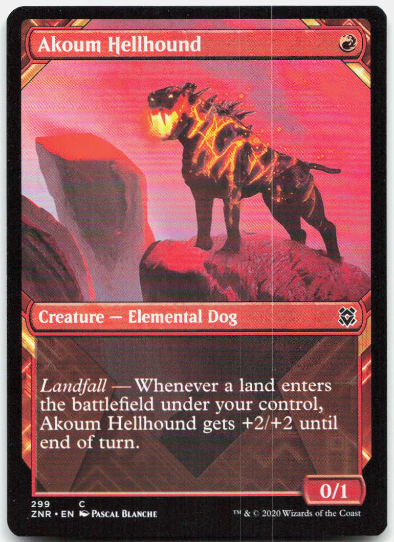 Akoum Hellhound (Showcase) NM C Zendikar Rising 299