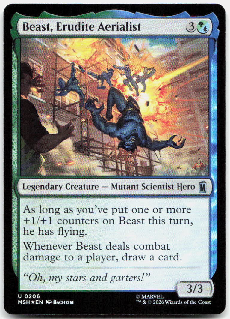 Beast, Erudite Aerialist NM Foil U Marvel Super Heroes 206