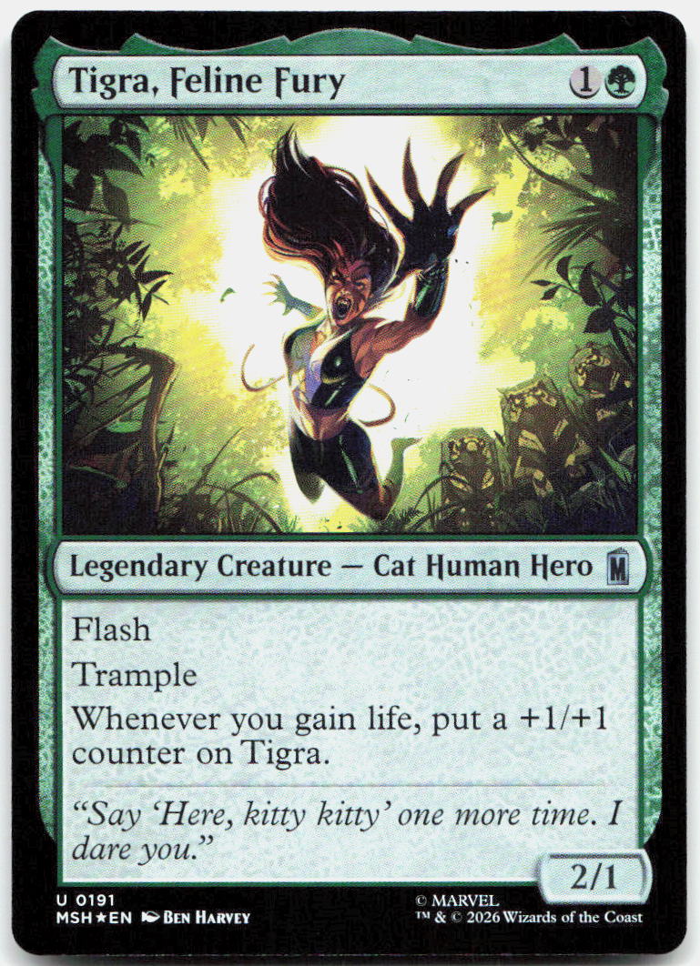 Tigra, Feline Fury NM Foil U Marvel Super Heroes 191