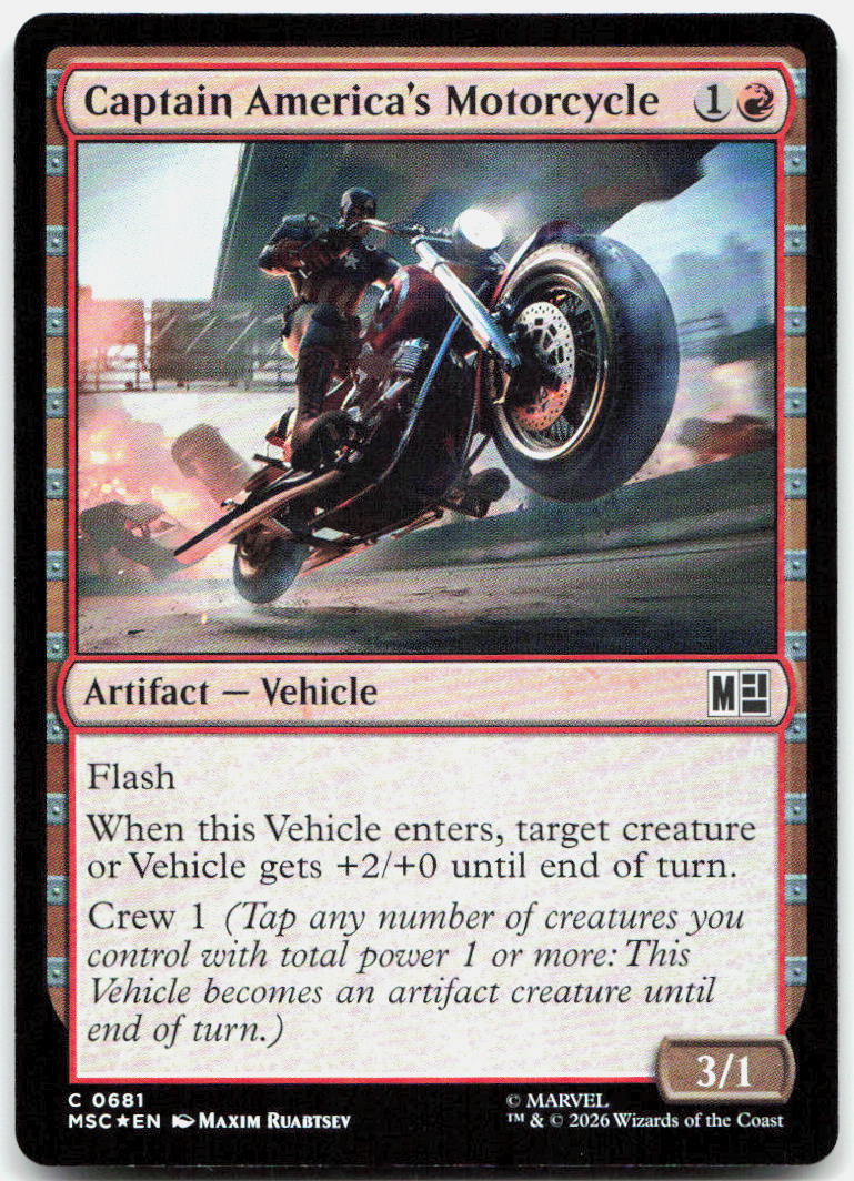 Captain America's Motorcycle NM Foil C Commander: Marvel Super Heroes 681