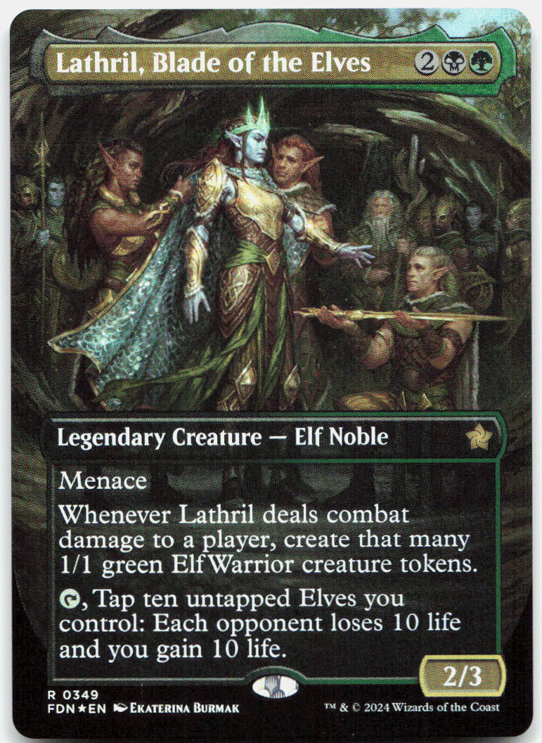 Lathril, Blade of the Elves (Borderless) NM Foil R Foundations 349