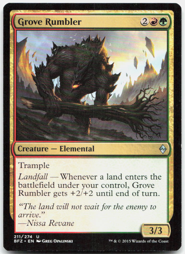 Grove Rumbler NM U Battle for Zendikar 211
