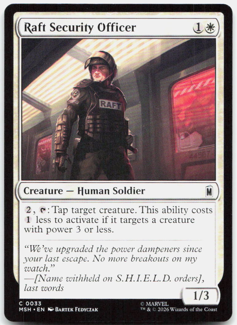 Raft Security Officer NM C Marvel Super Heroes 33