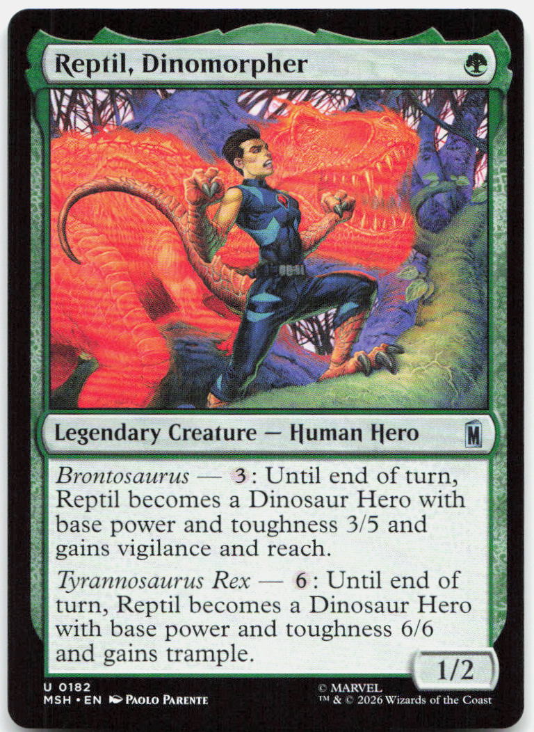 Reptil, Dinomorpher NM U Marvel Super Heroes 182