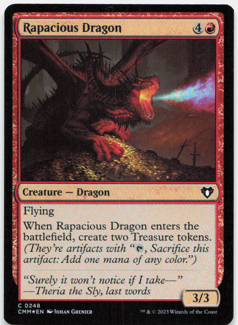 Rapacious Dragon NM Foil C Commander Masters 248