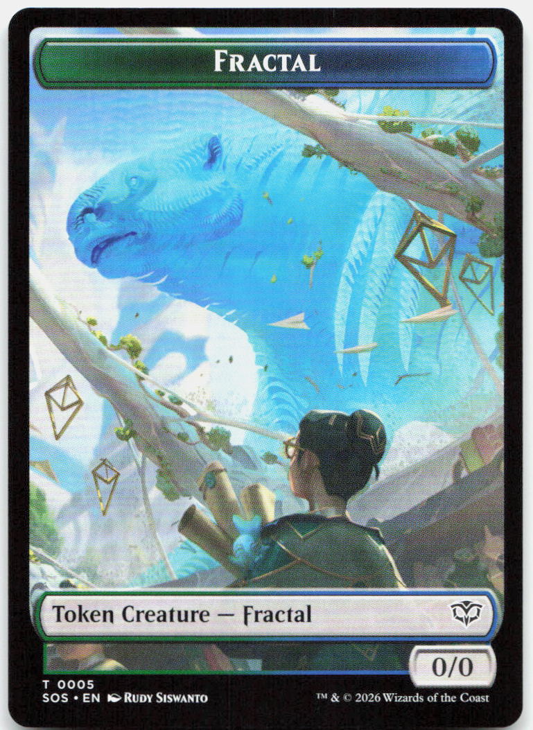 Fractal (0005) // Spirit (0011) Double-Sided Token NM T Secrets of Strixhaven 5 // 11