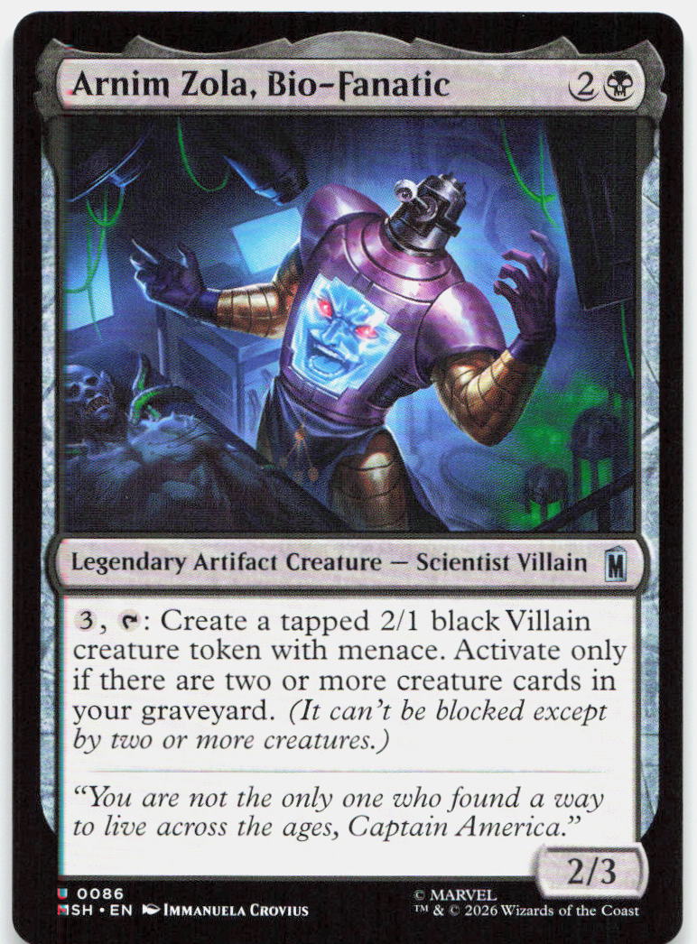 Arnim Zola, Bio-Fanatic NM U Marvel Super Heroes 86