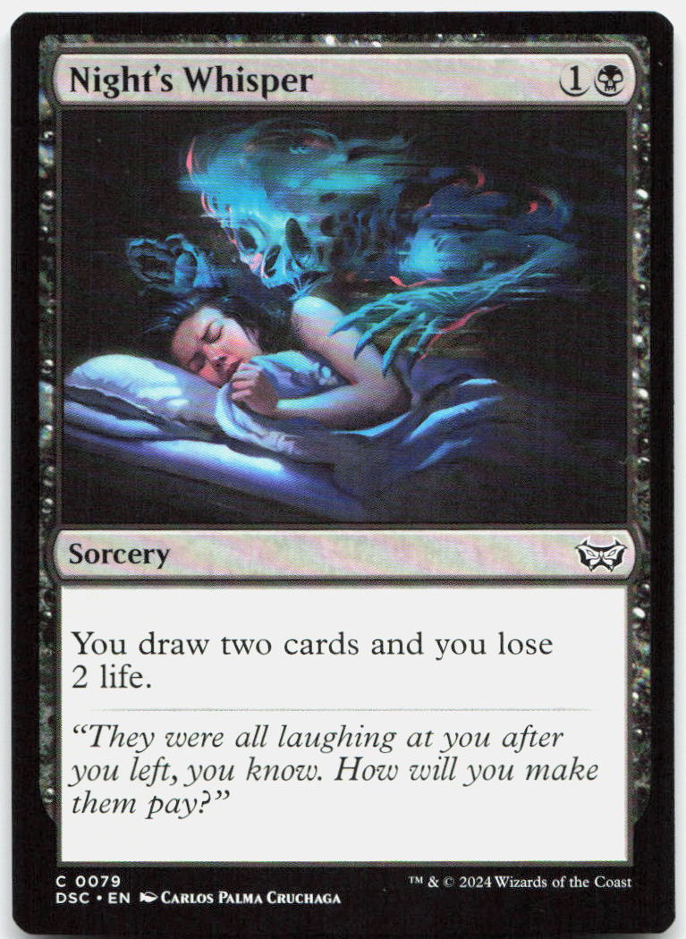 Night's Whisper NM C Commander: Duskmourn: House of Horror 79