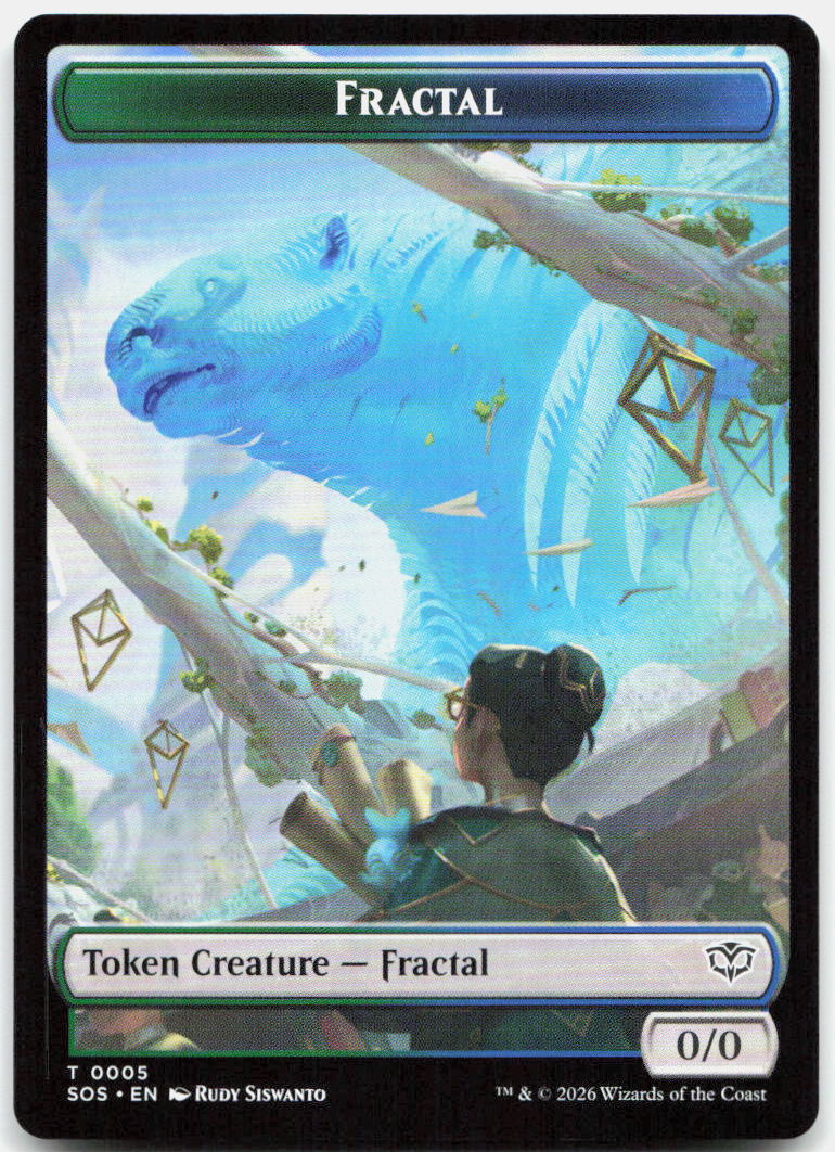 Fractal (0005) // Pest (0009) Double-Sided Token NM T Secrets of Strixhaven 5 //