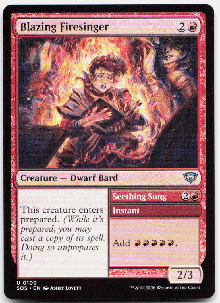 Blazing Firesinger NM U Secrets of Strixhaven 109