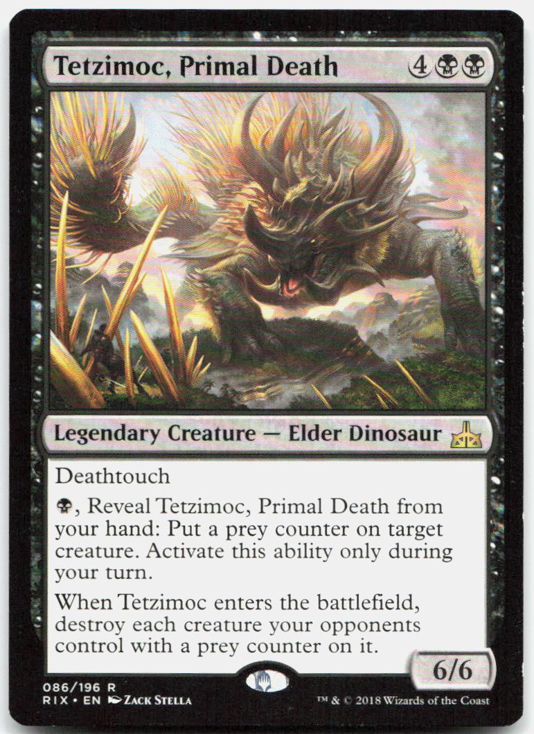 Tetzimoc, Primal Death NM R Rivals of Ixalan 86