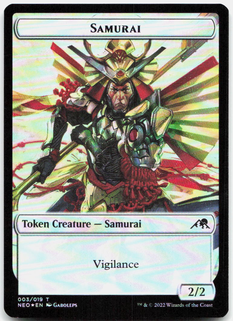 Samurai (003) // Spirit (012) Double-sided Token NM Foil T Kamigawa: Neon Dynast