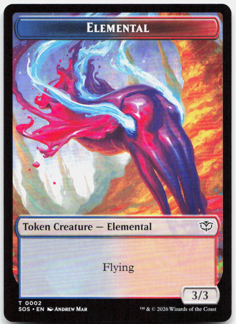 Elemental (0002) // Treasure Double-Sided Token NM T Secrets of Strixhaven 2 //