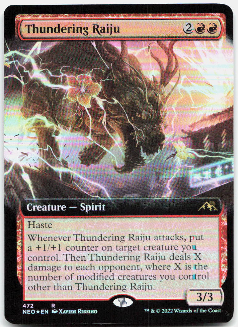 Thundering Raiju (Extended Art) NM Foil R Kamigawa: Neon Dynasty 472