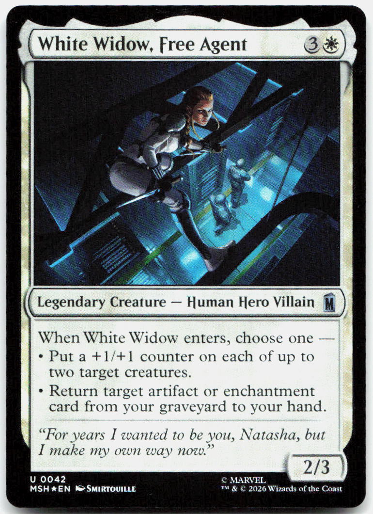 White Widow, Free Agent NM Foil U Marvel Super Heroes 42