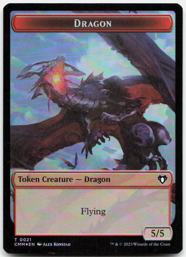 Thopter // Dragon (0021) Double-Sided Token NM Foil T Commander Masters 47 // 21
