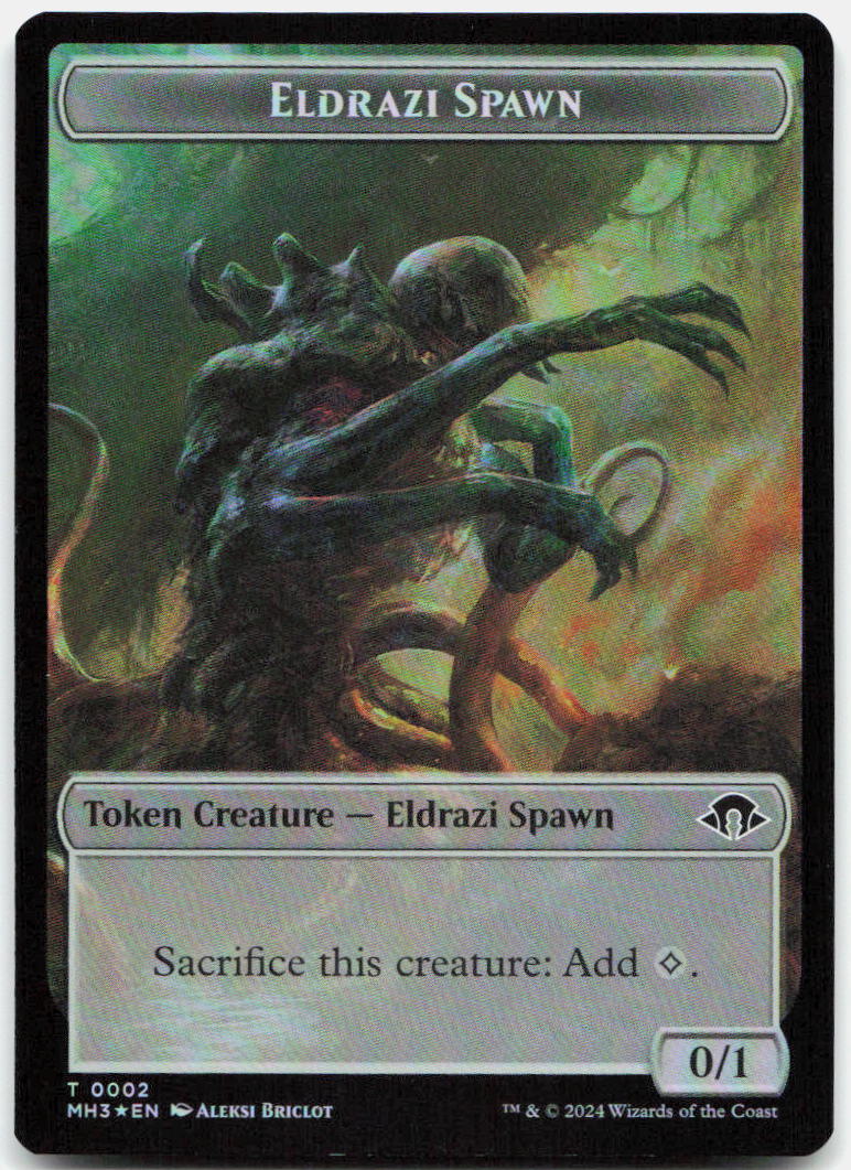 Eldrazi Spawn // Fanatic of Rhonas Double-Sided Token NM Foil T Modern Horizons