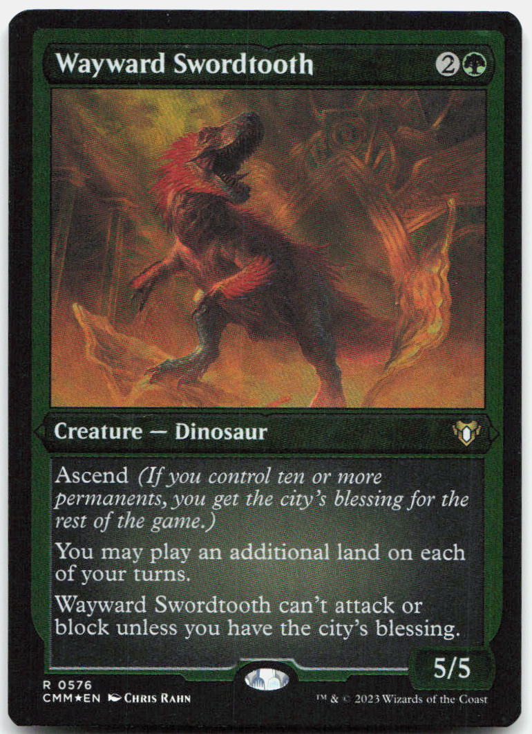 Wayward Swordtooth (Foil Etched) NM Foil R Commander Masters 576