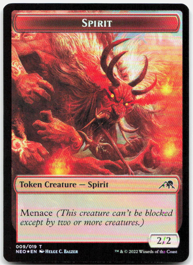 Samurai (003) // Spirit (012) Double-sided Token NM Foil T Kamigawa: Neon Dynast