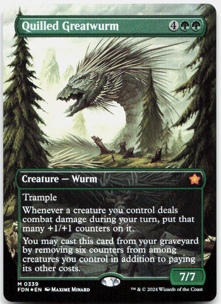 Quilled Greatwurm (Borderless) NM Foil M Foundations 339