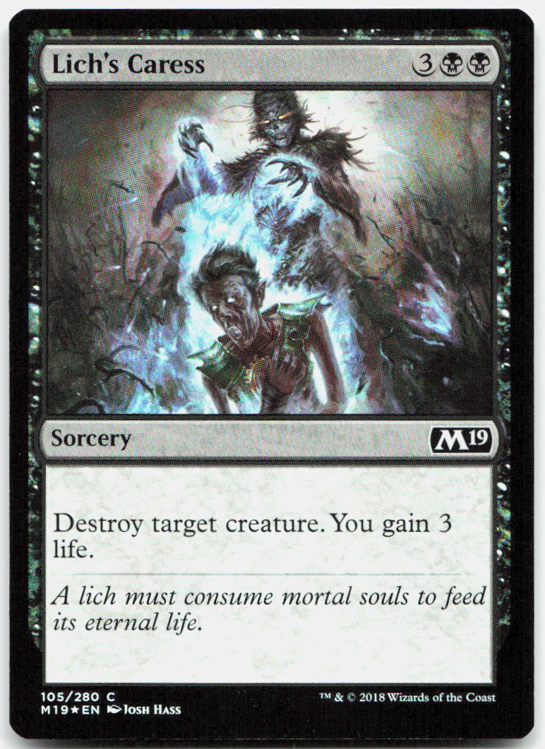 Lich's Caress NM Foil C Core Set 2019 105