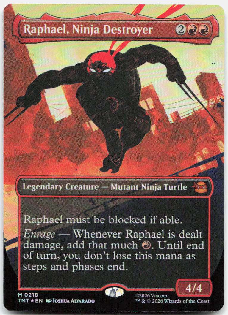 Raphael, Ninja Destroyer (Borderless) NM Foil M Teenage Mutant Ninja Turtles 218