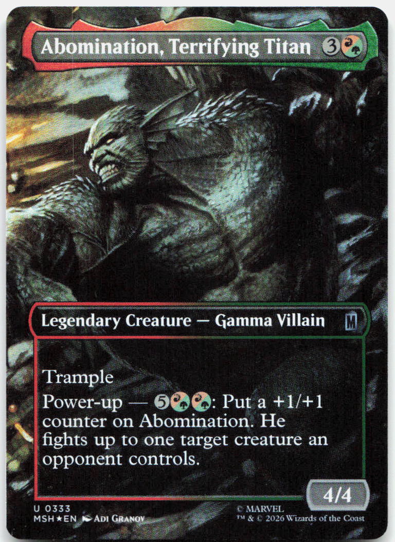 Abomination, Terrifying Titan (Borderless) NM Foil U Marvel Super Heroes 333
