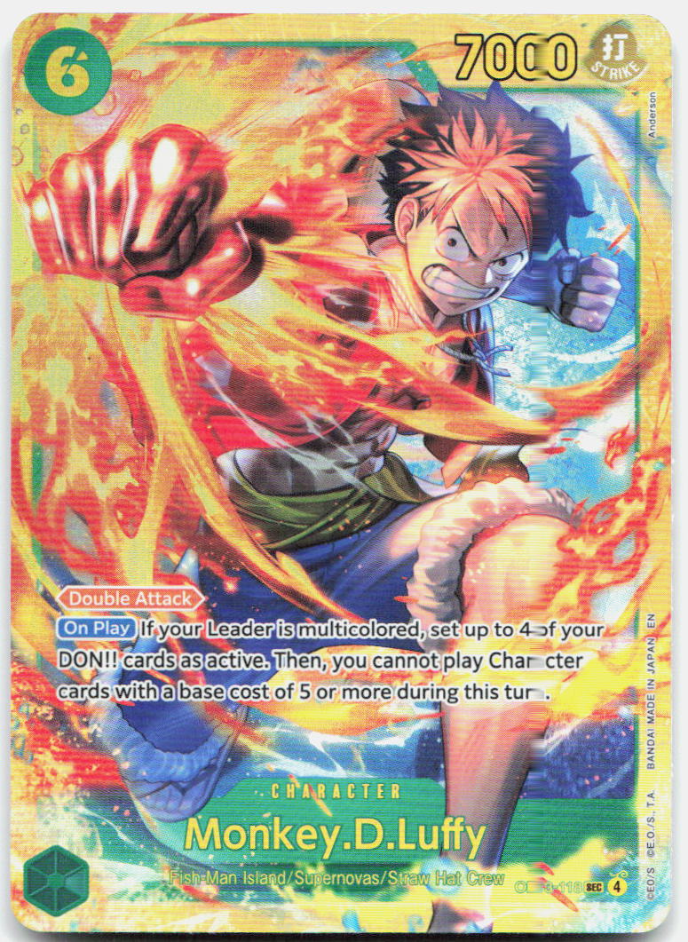 Monkey.D.Luffy (118) NM Foil SEC Carrying On His Will OP13-118